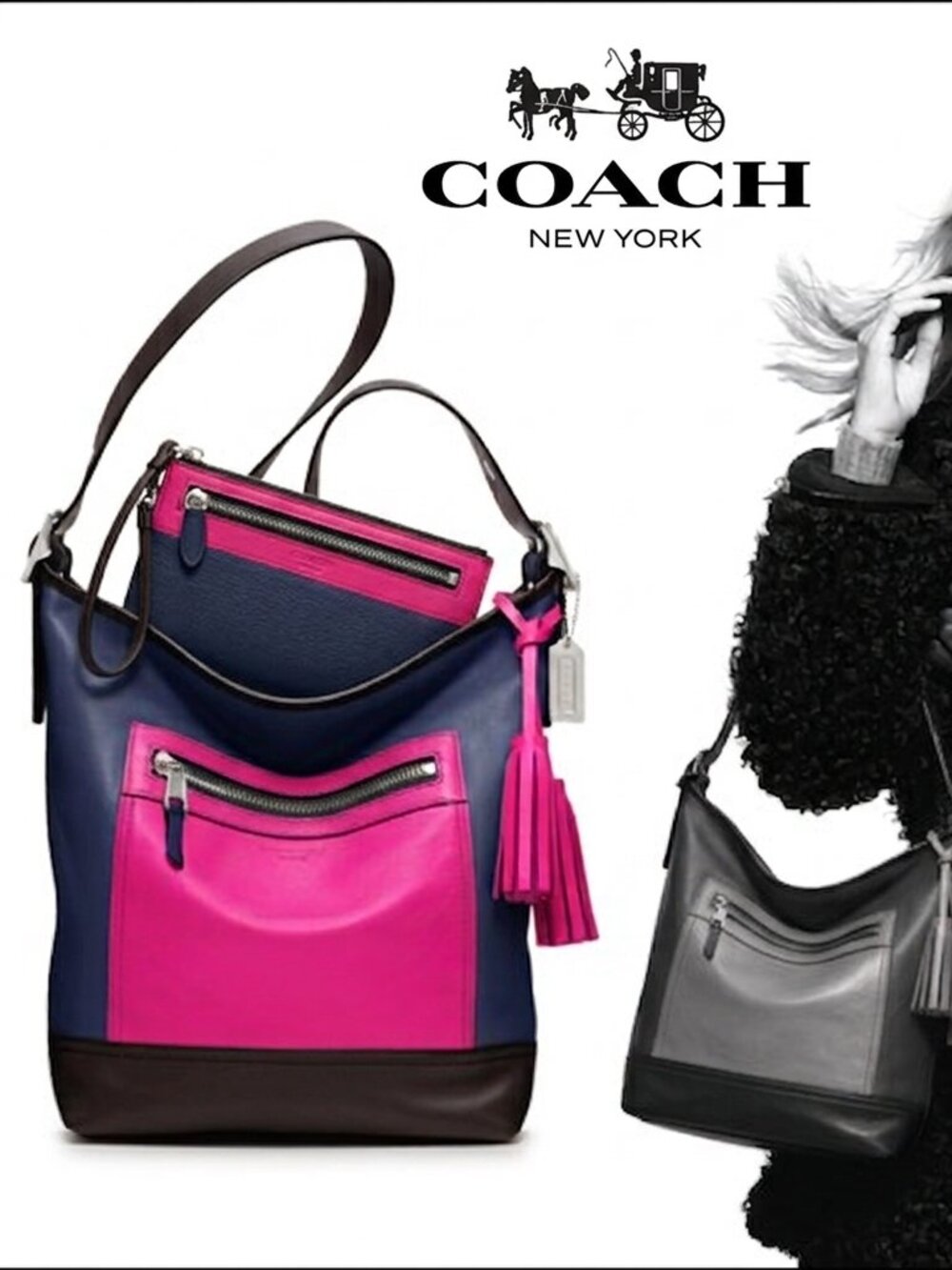 Coach Legacy Colorblock Zippy Wristlet Wallet, New - Picture 13 of 15